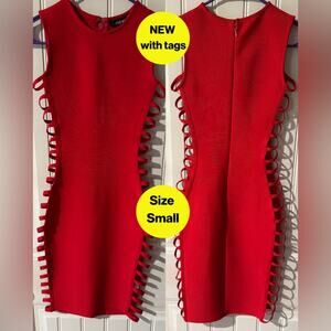 NEW w Tags🔥 ATHINA Couture - Red Cutout Bodycon Midi Dress🌶️ (Size Small)